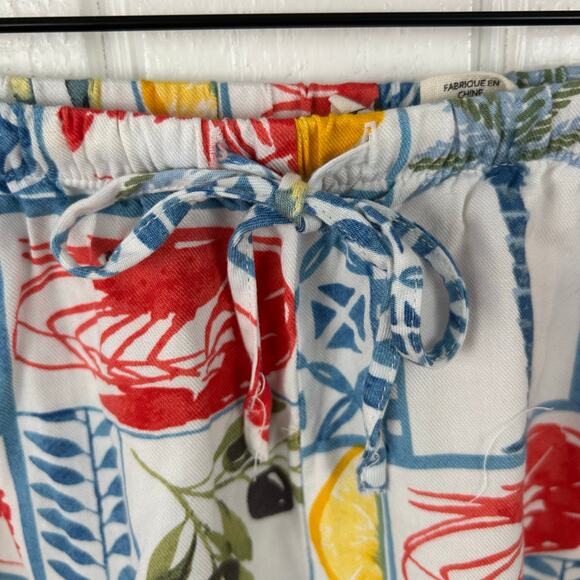 HG Women Lobster Fish High Rise Shorts Blue Beach Vacation Novelty Size Large - Picture 3 of 6